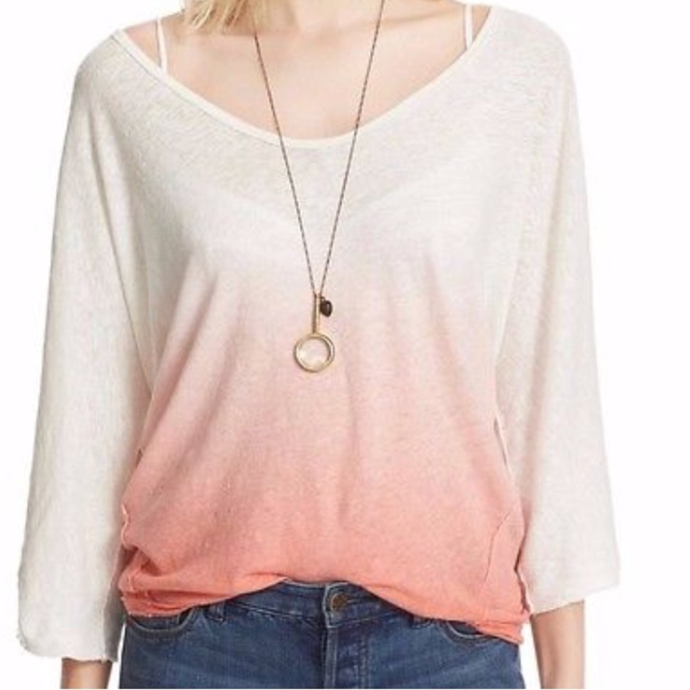 We The Free || white/pink ombré blouse size small